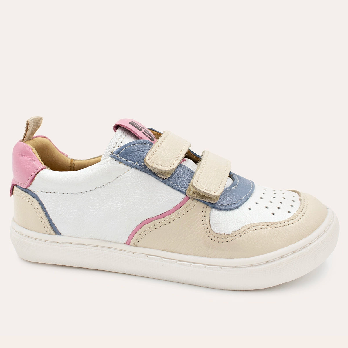 Adriana Infantil - Branco Perola / Azul e Rosa