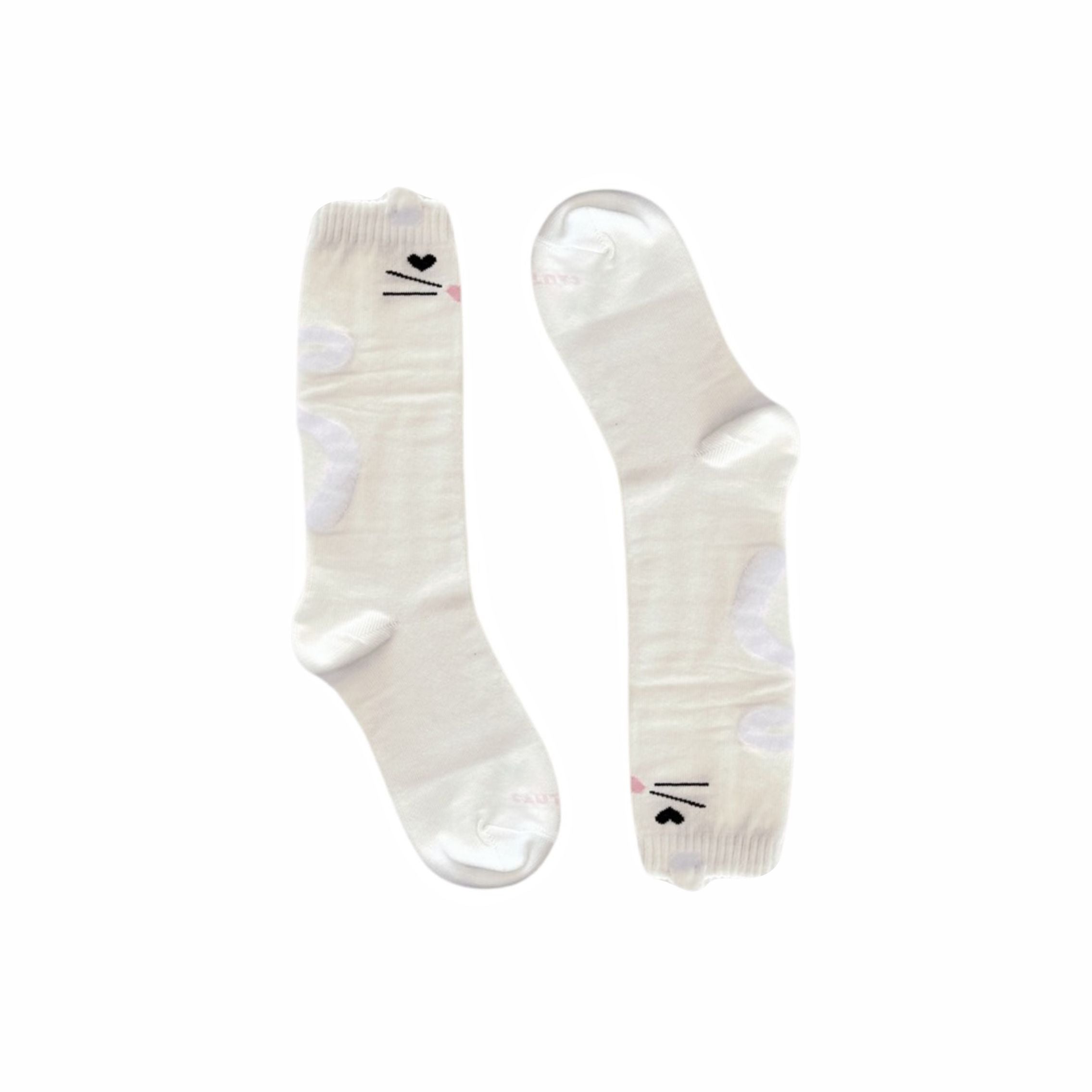 Meia Infantil Gatinha Branco