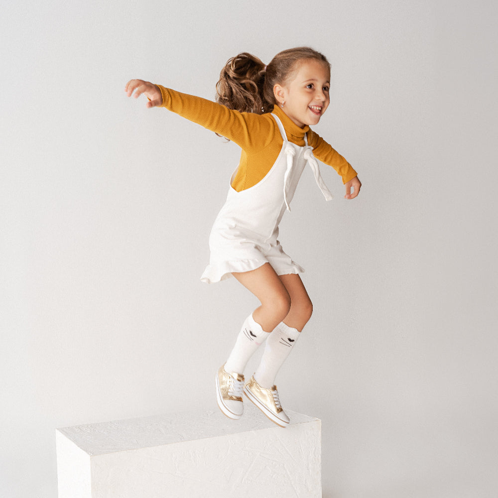 Meia Infantil Gatinha Branco