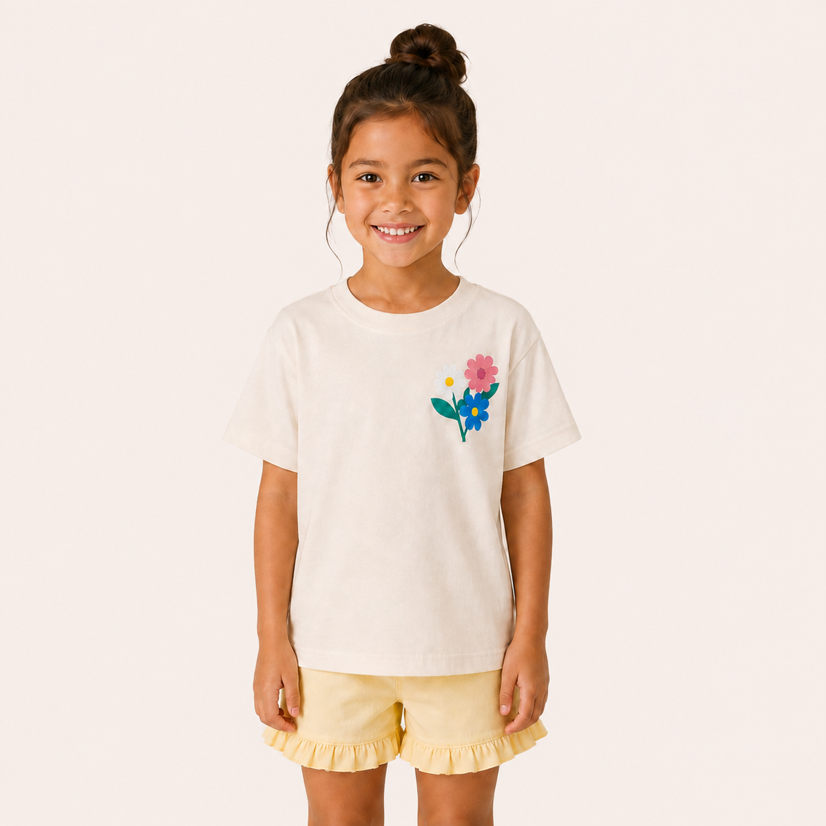 Camiseta Flor Multicor