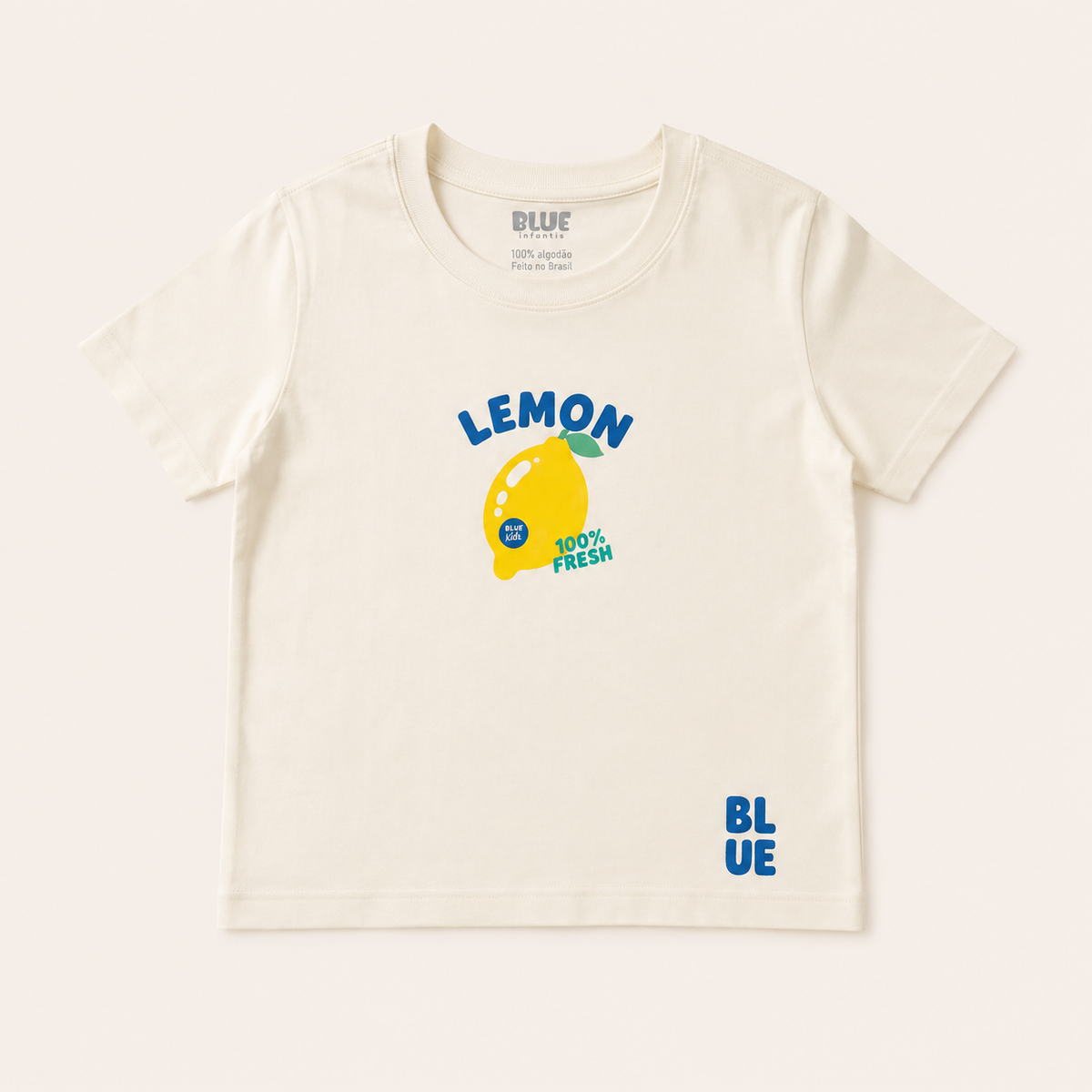 Conjunto Infanti Camiseta Lemon e Short Vichy Amarelo