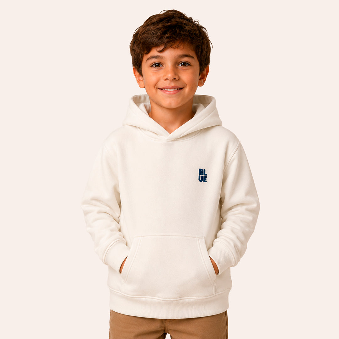 Moletom Clássico - Off White e Azul Marinho