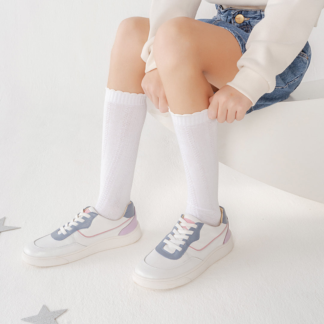 Antonela Infantil - Branco Perola / Azul / Rosa