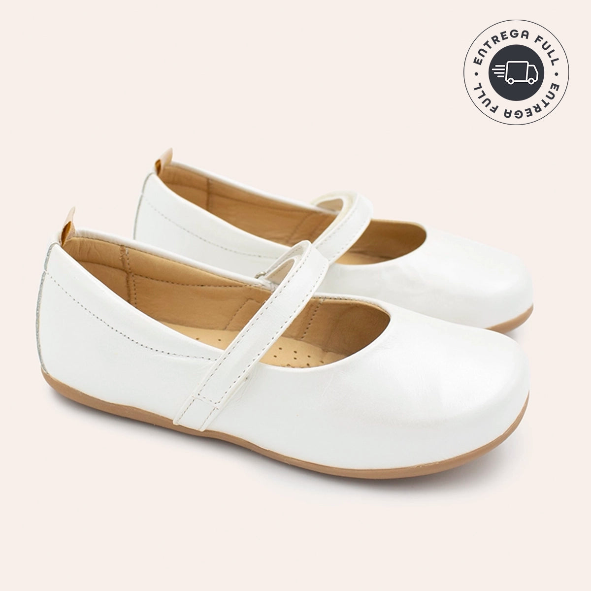 Sapatilha Infantil Feminina Clara - Perolado Branco