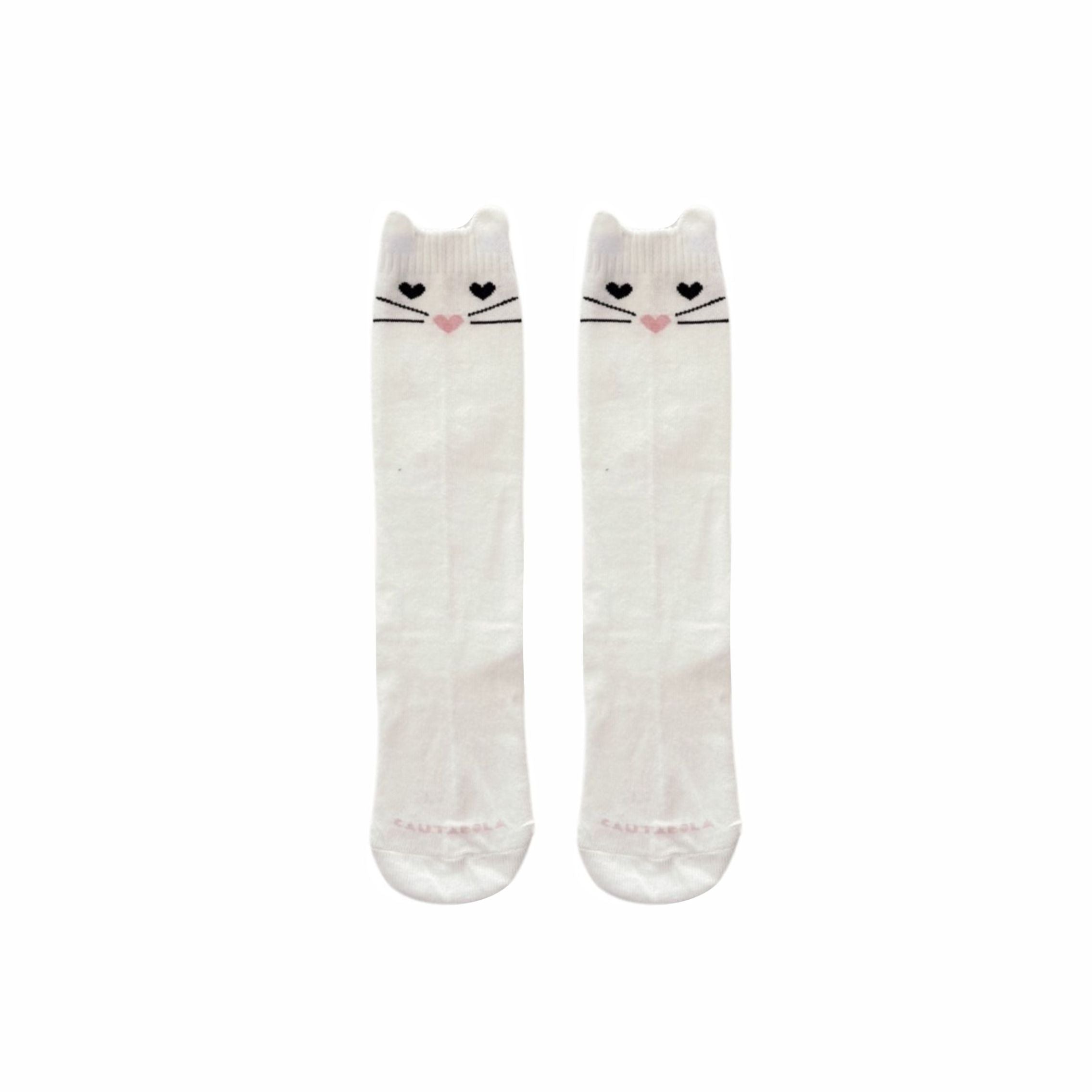 Meia Infantil Gatinha Branco