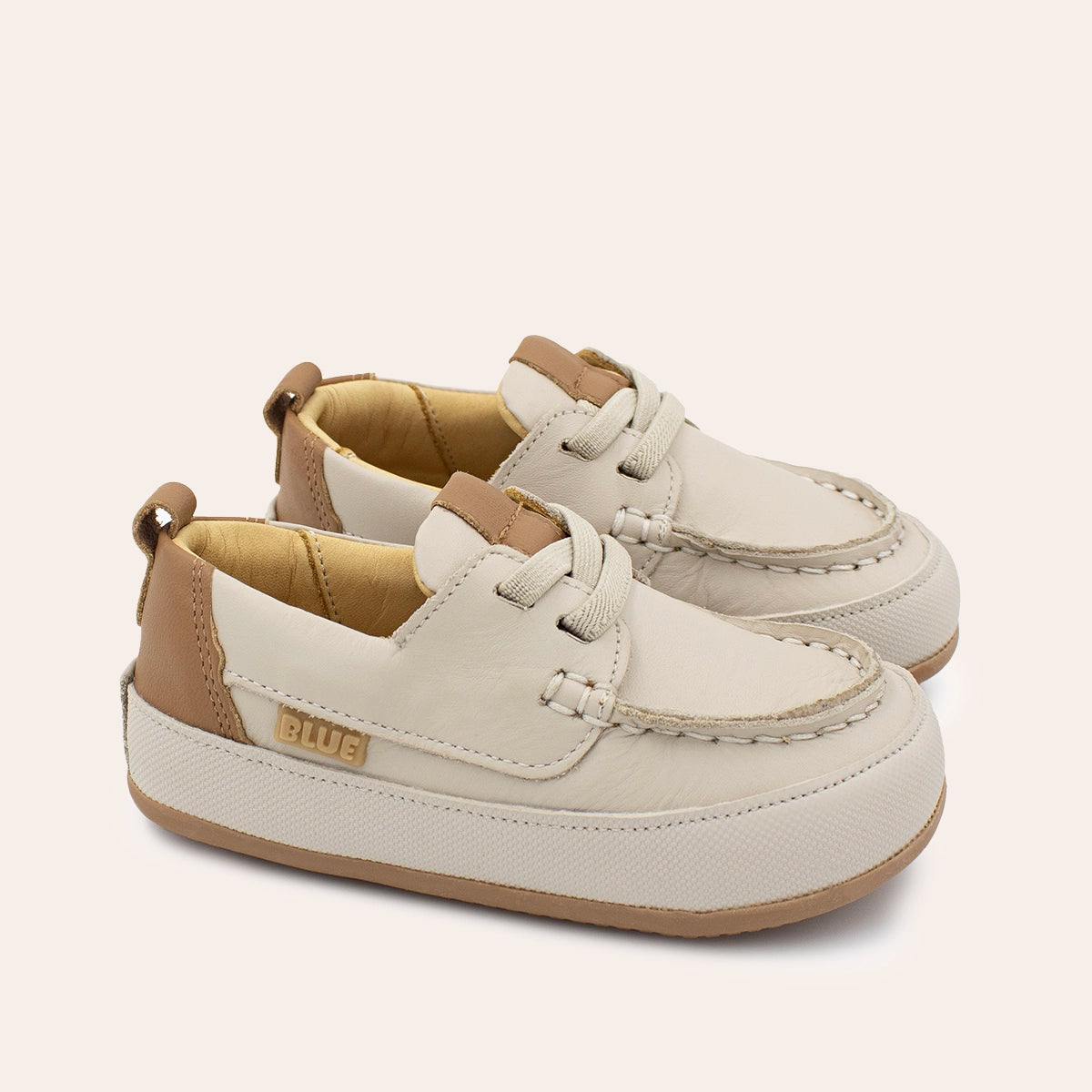 Mocassim Infantil Masculino Luquinha - Off White/Capucc