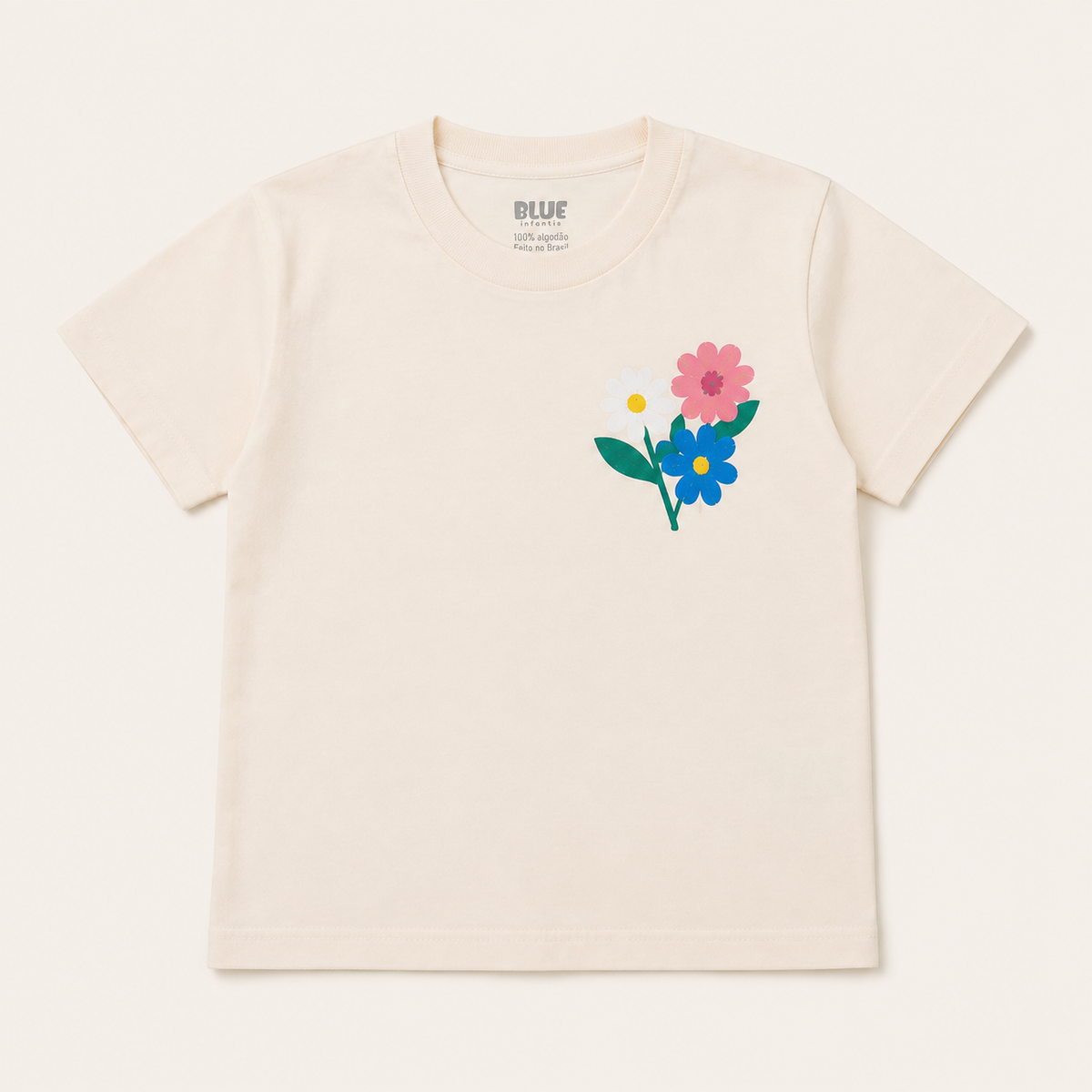 Camiseta Flor Multicor