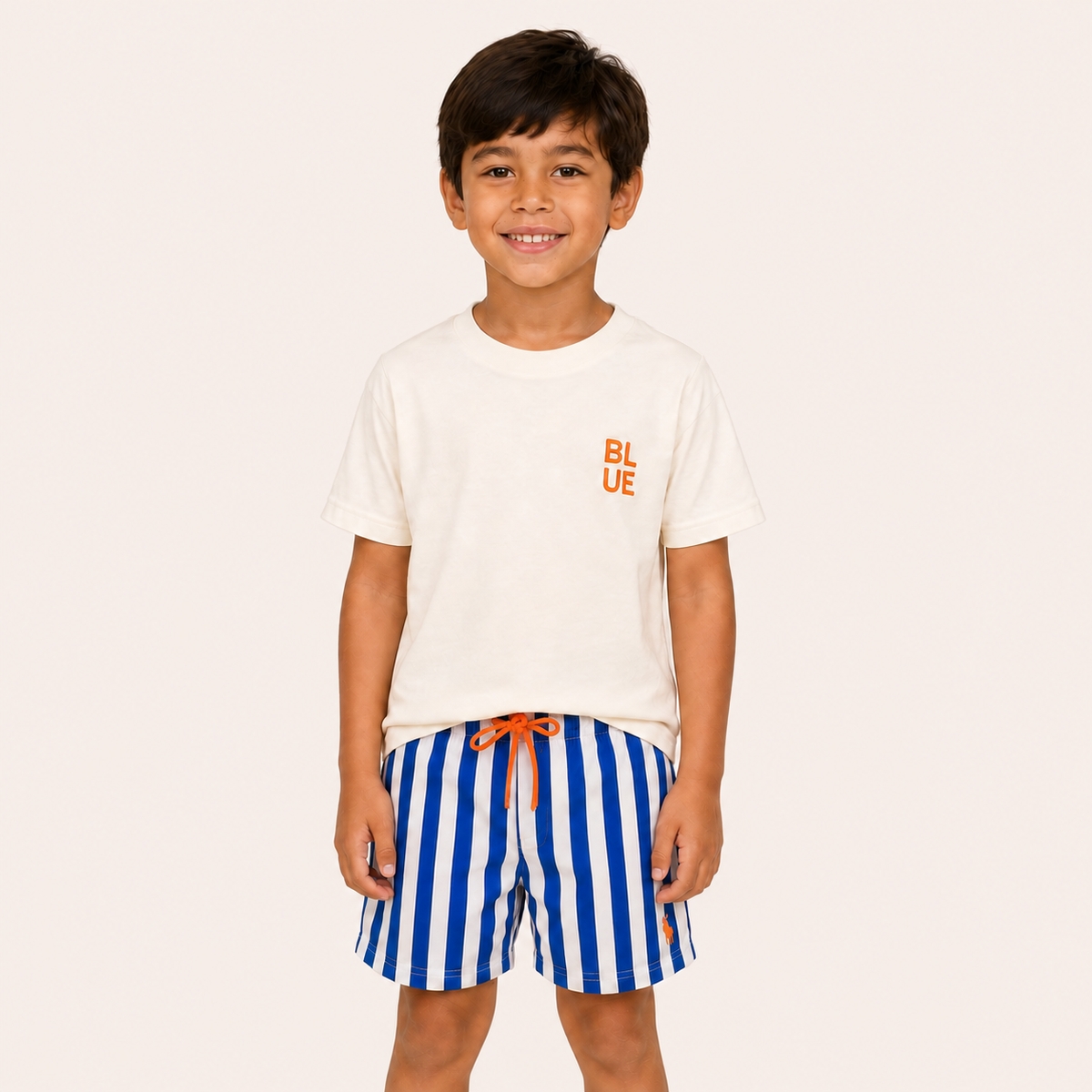 Conjunto Infanti Camiseta Fuit e Short Lista Azul